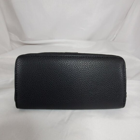 Stone New York Black Pebbled Leather Wallet W/ Snap Closure & Zipper Compartment - Picture 2 of 6